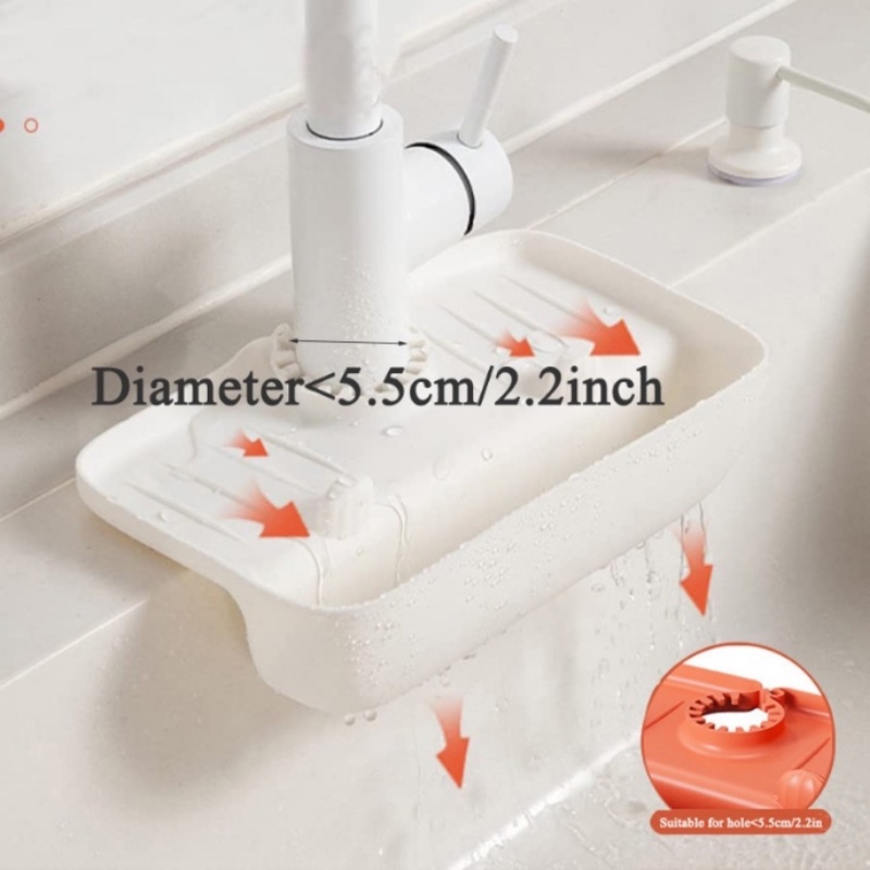 A-LIFE Khay Đựng Xà Phòng Ráo Nước Bằng Silicone Cho Bồn Rửa Nhà Bếp / Nhà Tắm