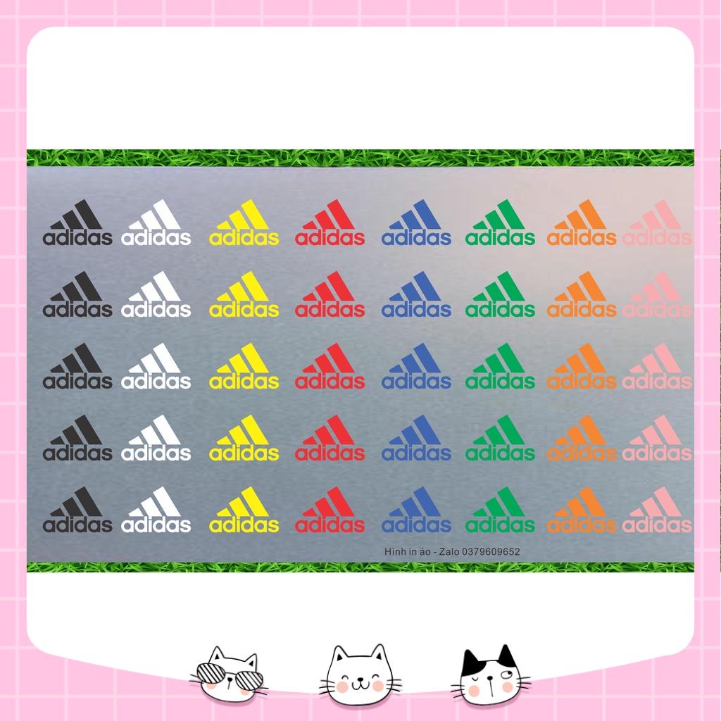 Combo 5 logo sticker Patch chuyển nhiệt Adidas in lên vải bằng bàn ủi bàn là