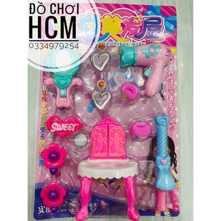 Đồ chơi bàn trang điểm sấy tóc cho búp bê dành cho bé thích công chúa phát triển kỹ năng