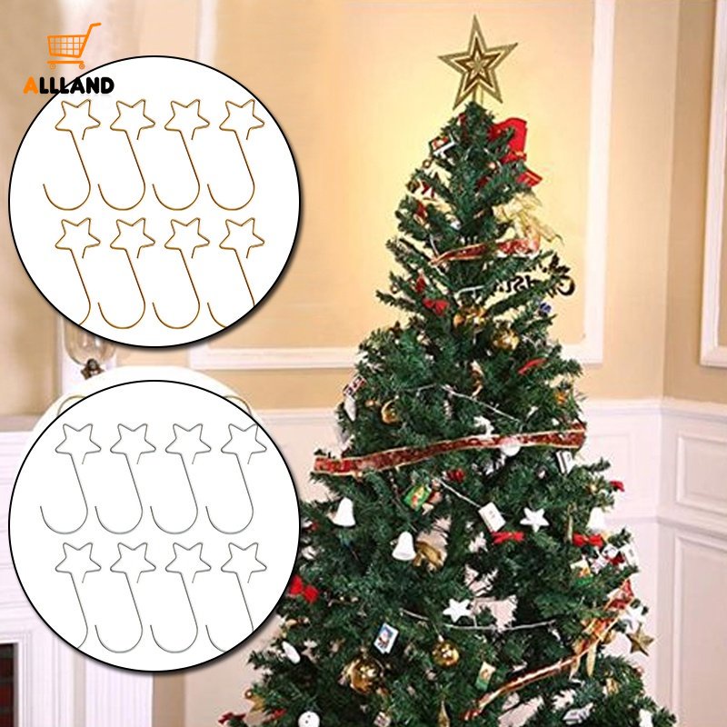 Bộ 20 Móc Treo Cây Thông Hình Ngôi Sao Bằng Kim Loại