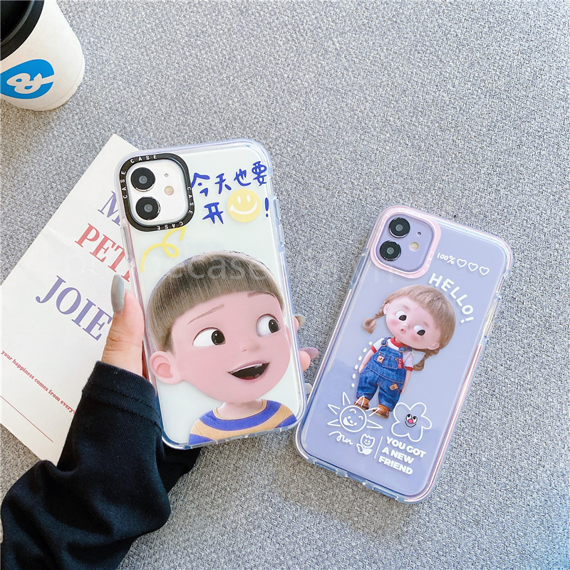 IPhone 12Pro Max 12 Pro 12 12Mini 11Pro Max 11Pro Xs Max Xr Xs X 7Plus 8 6 6s 7 8 Se 2020 Case Luxury HELLO Girl Silicone Lens Anti-drop Protection Phone Case