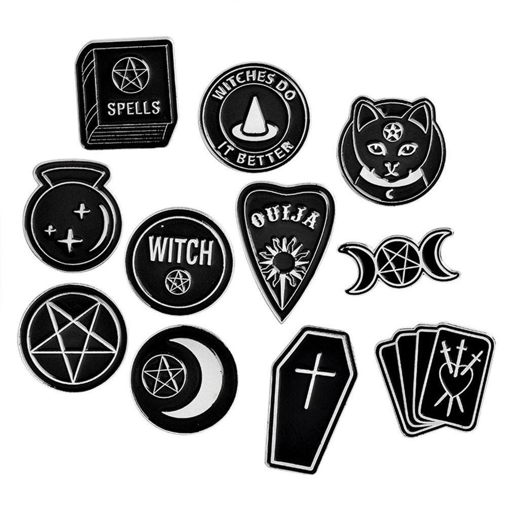 Ghim Cài Áo Hình Phù Thủy Hoạt Hình Tráng Men Phong Cách Gothic Punk