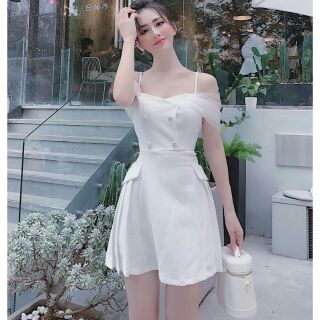 [THANH LÝ SHOP] Đầm dự tiệc bẹt vai lưới phối dập li thời trang