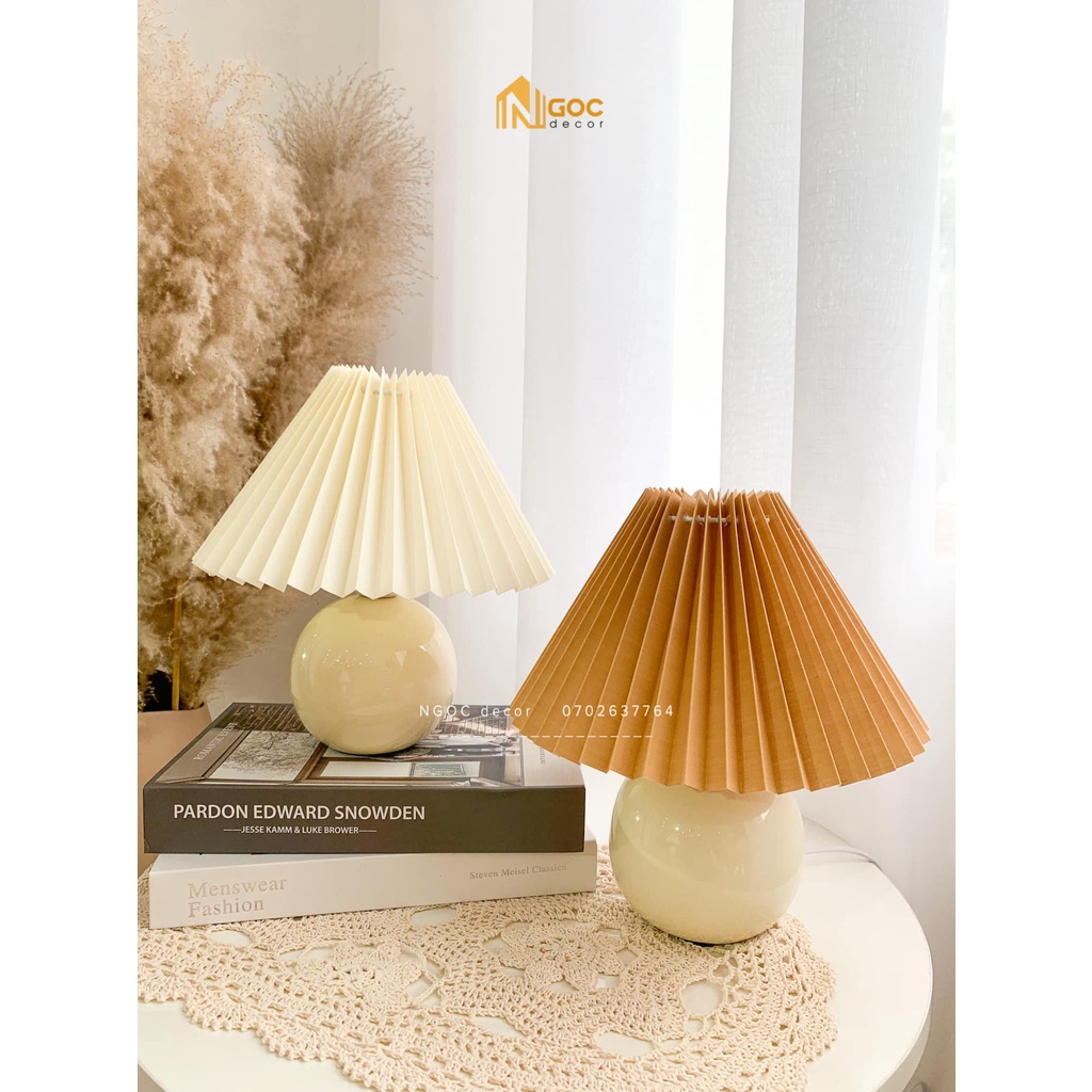 ĐÈN BÀN THÂN GỐM VÀ THÂN GỖ