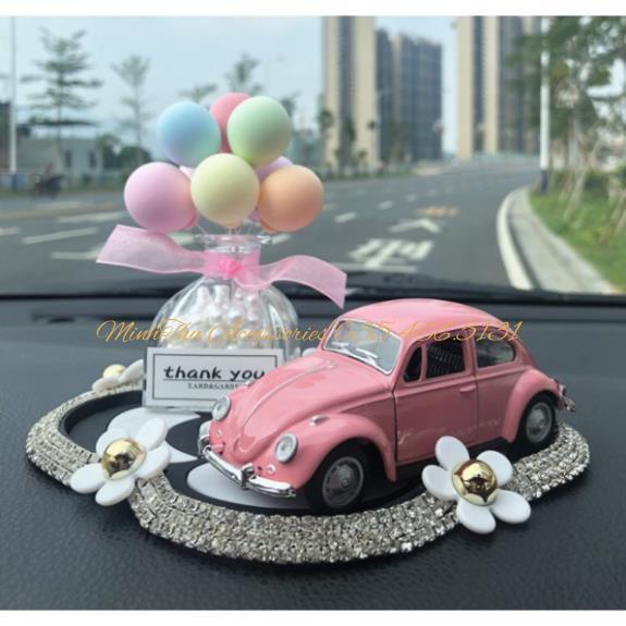 Set Ô TÔ mô hình trang trí taplo - Set Ô Tô + Thảm Tròn Đính Đá Hoa