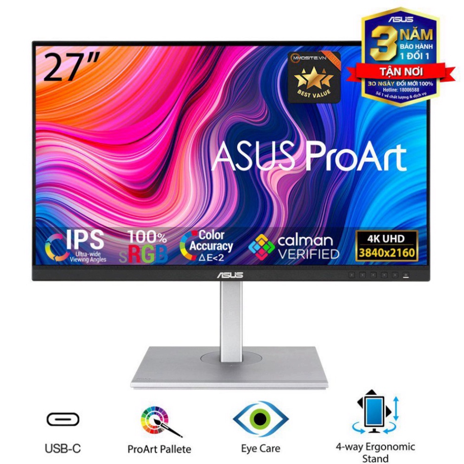 Màn Hình giỏi Asus Proart PA279CV 27" 4K UHD IPS 100% sRGB 100% Rec (vô địch tầm giá) | BigBuy360 - bigbuy360.vn