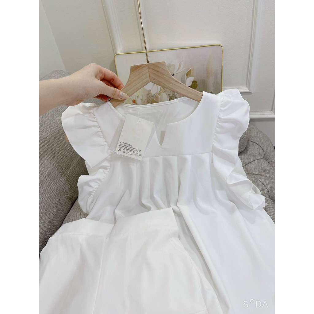 Sé Nữ, Sét Áo Babydoll Tay Bèo Mix Quần Sooc Chất Tuyết Mưa Mặc Siêu Mát Hàng Qc | BigBuy360 - bigbuy360.vn