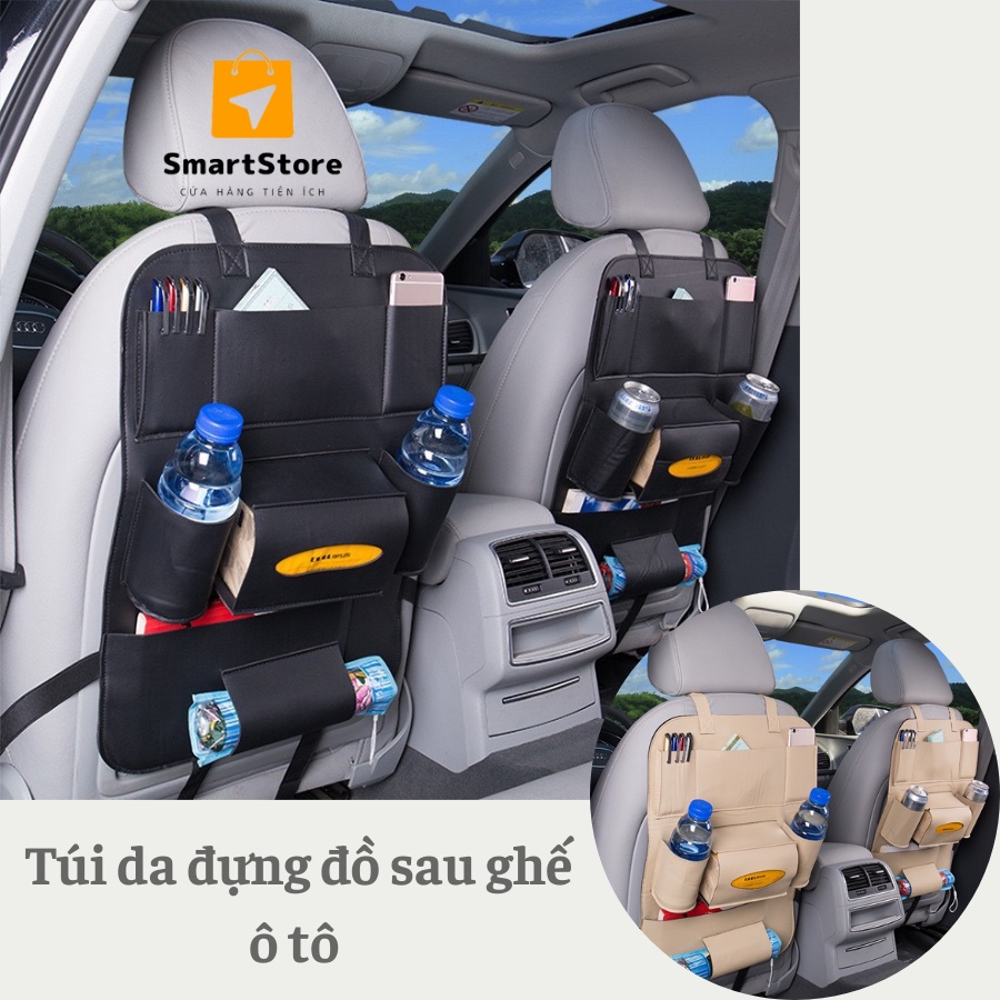 Túi da treo đồ sau ghế ô tô, túi để đồ đa năng, tiện lợi, chất liệu da PU bền, đẹp