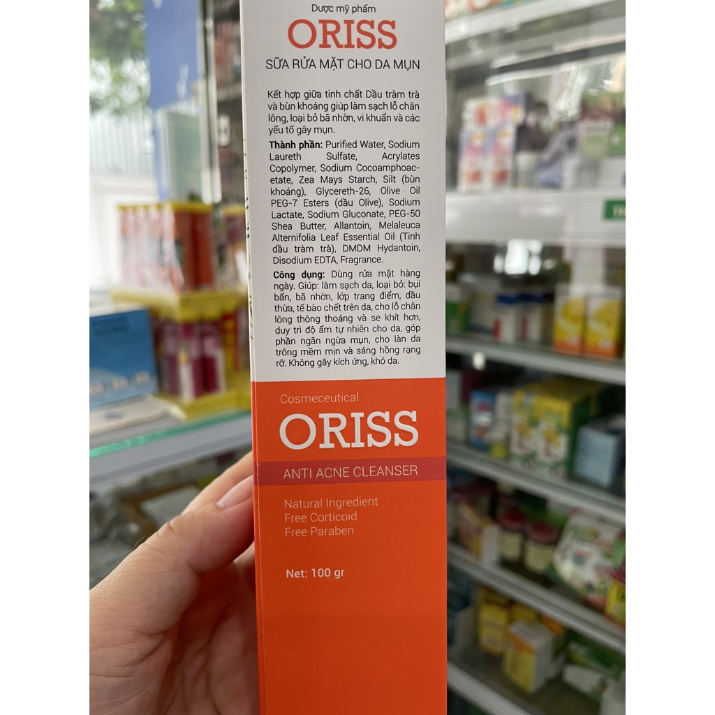 Sữa rửa mặt Oriss tuýp 100g - Làm sạch da, se khít lỗ chân lông, ngừa mụn, dưỡng da mềm mịn, trắng sáng