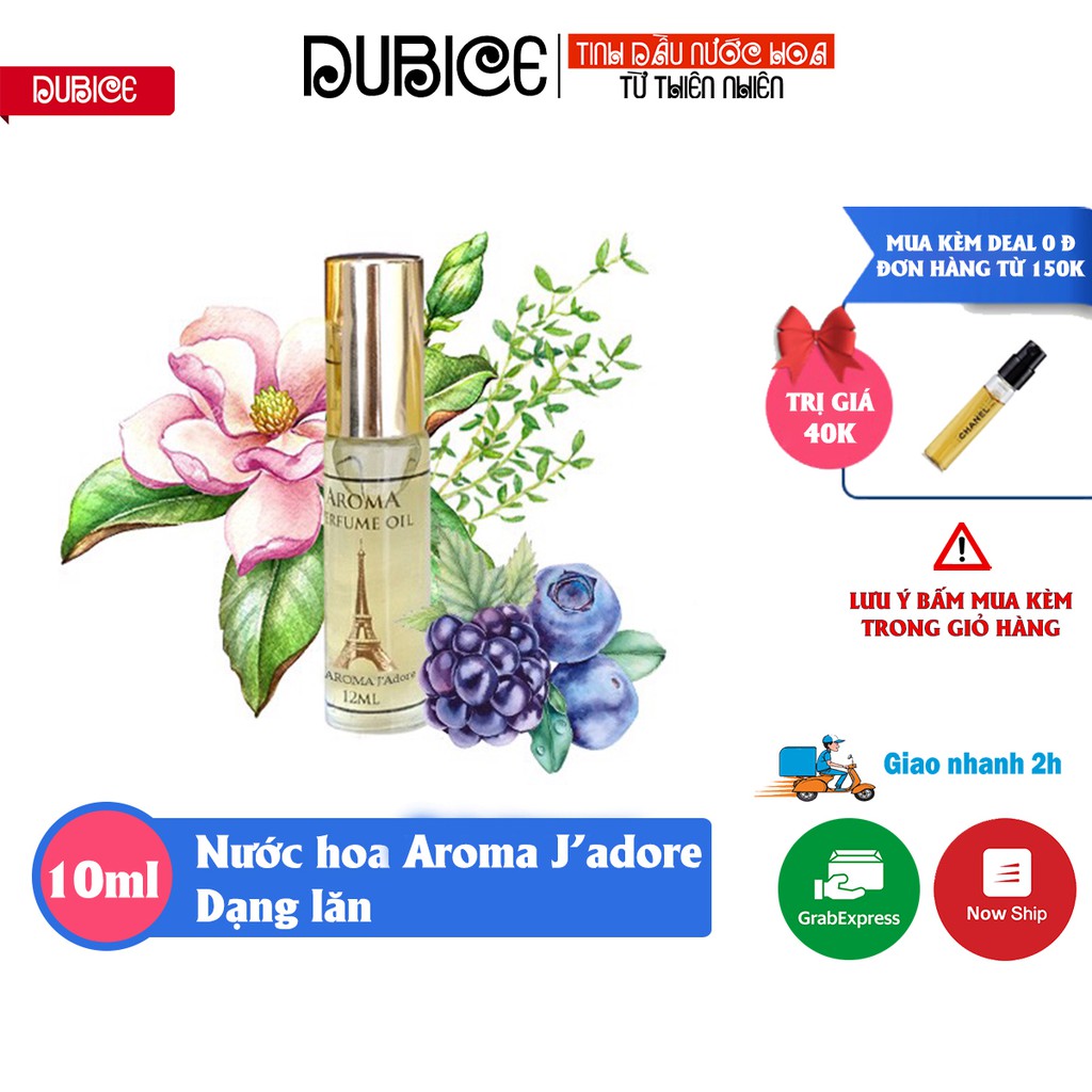 Nước hoa nữ Pháp Aroma Iris J'adore dạng lăn mini 10ml