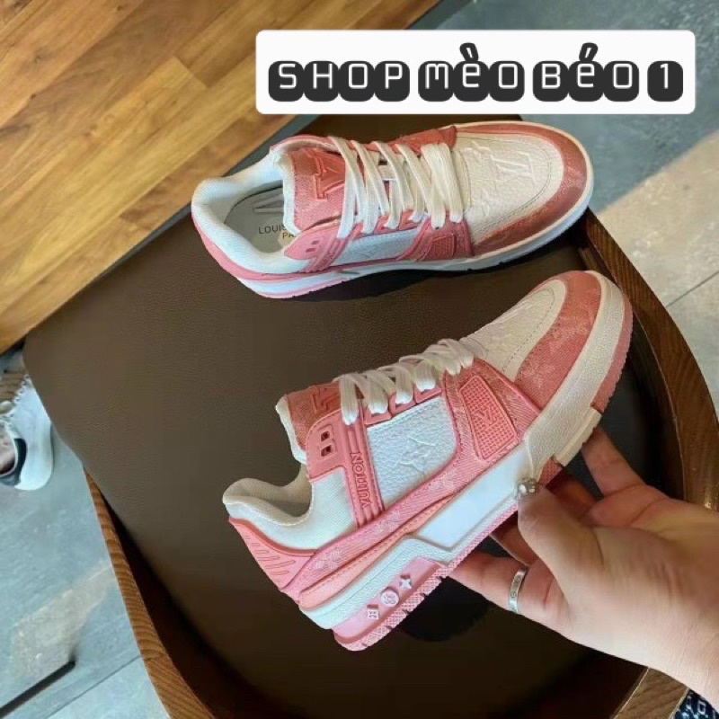 Giày thể thao lv viền hoạ tiết fullbox