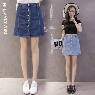 (Hàng có sẵn) Chân váy Jeans dáng chữ A phong cách Hàn Quốc