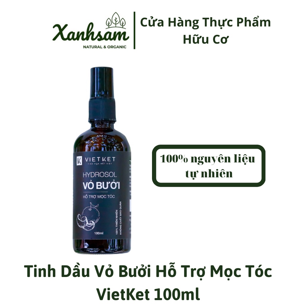 Tinh Dầu Vỏ Bưởi Hỗ Trợ Mọc Tóc 100ml VietKet - XanhSam Organic