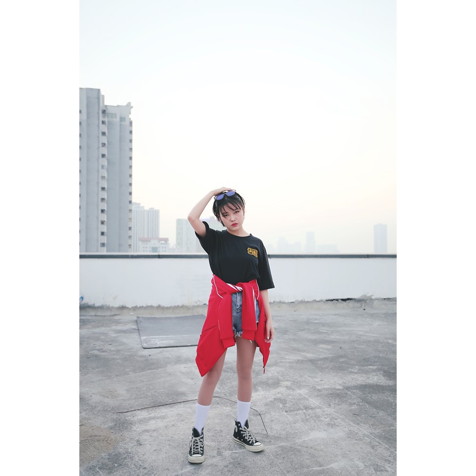 Áo thun Unisex nhãn PlayerUnknown's Battleground chính hãng, logo thêu