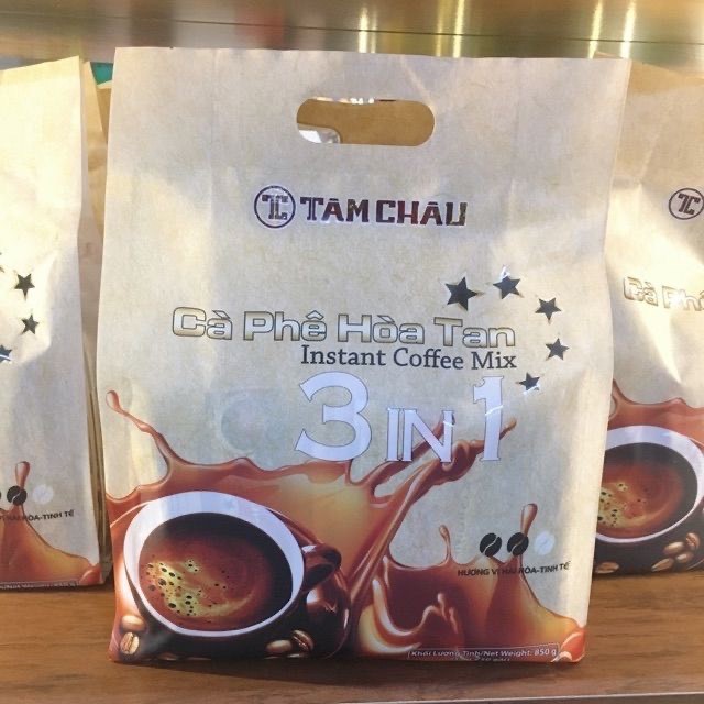 [ Combo 2 gía sốc ]CÀ PHÊ HÒA TAN 3 IN 1 TÂM CHÂU 850G