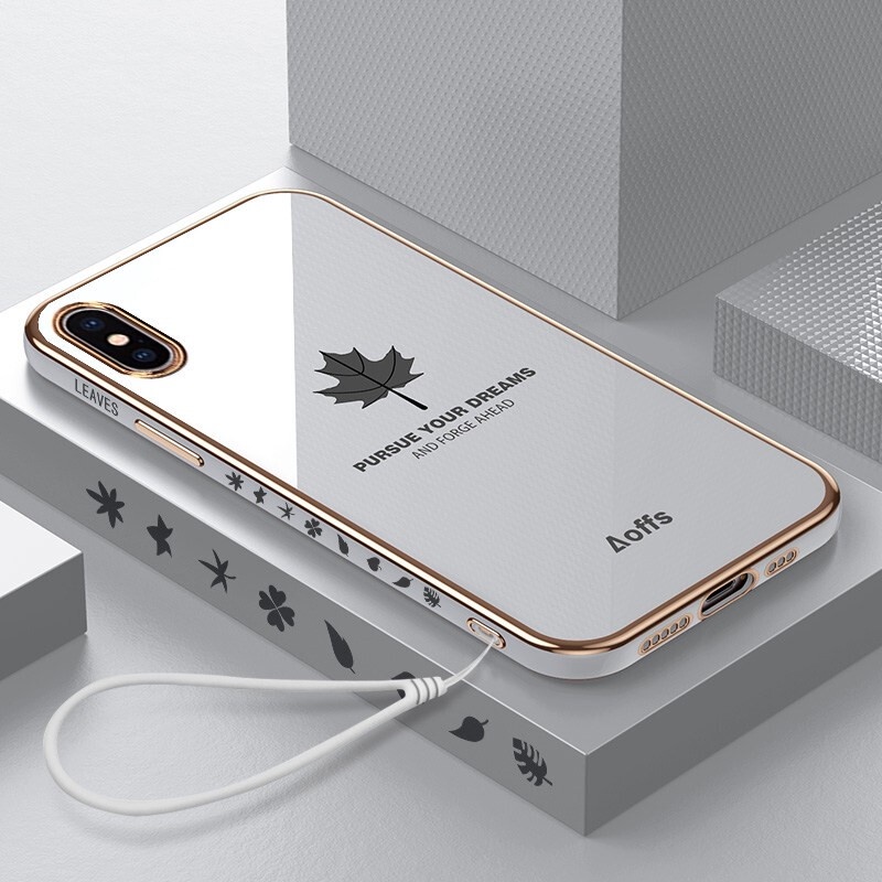 Compatible for Ốp điện thoại silica gel viền mạ điện chống sốc thích hợp cho Iphone X
