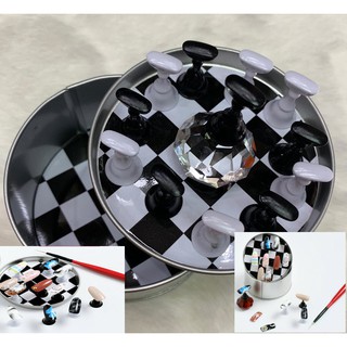 Đế Tập Vẽ, Tập Sơn Làm Móng Mẫu Bàn Cờ - 1 hộp 12 đế