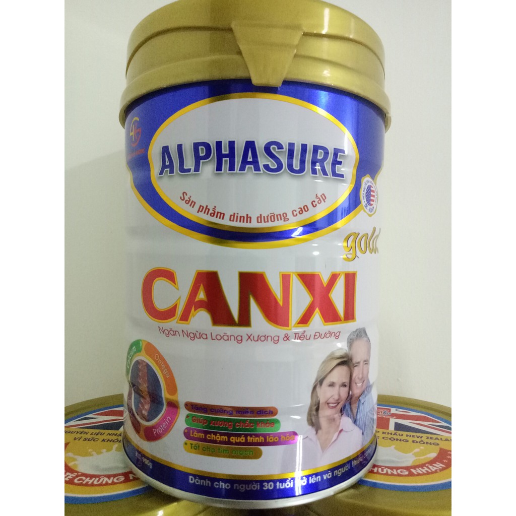 Sữa ALPHASURE GOLD CANXI 900G NGỪA LOÃNG XƯƠNG