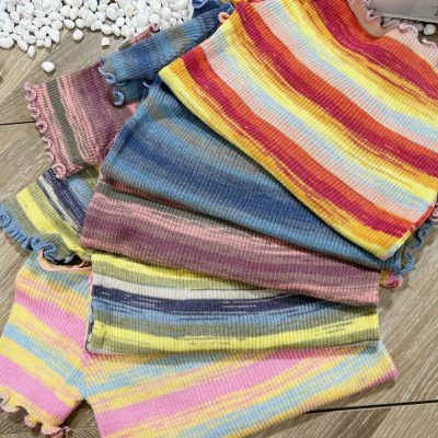 Áo montoghi trễ vai croptop viền bèo QC