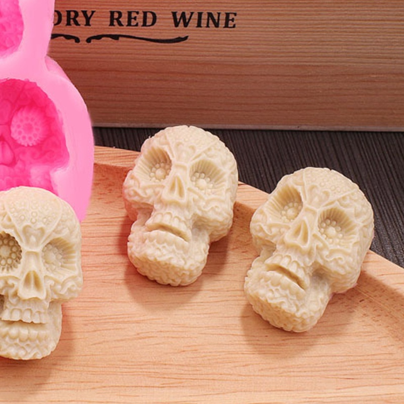 Khuôn Silicone Làm Bánh Hình Đầu Lâu 3D Độc Đáo