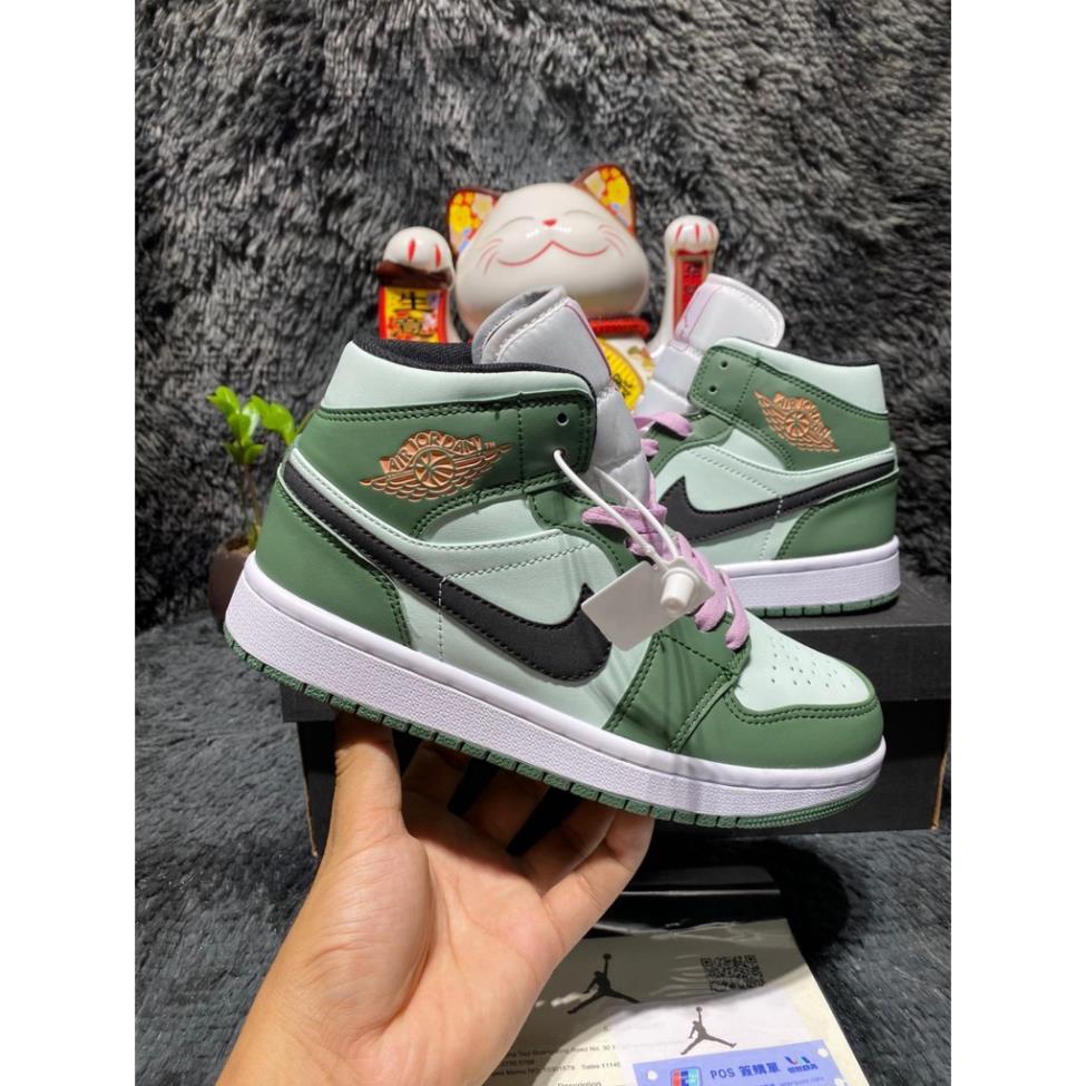 (Full Box + Sale ) Giày Thể Thao Air Jordan 1 Mid SE Dutch Green Cổ Siêu Đẹp Dành Cho Nữ | BigBuy360 - bigbuy360.vn