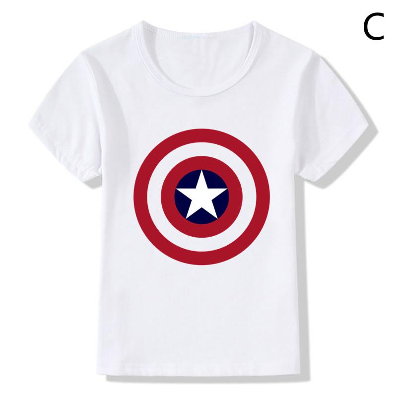 Áo Thun In Hình Khiên Captain America Thời Trang Mùa Hè Dành Cho Bé Trai Và Bé Gáihkp370