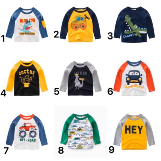 Áo 27 Kids Quảng Châu cao cấp áo dài tay mùa thu cho bé 10-24KG