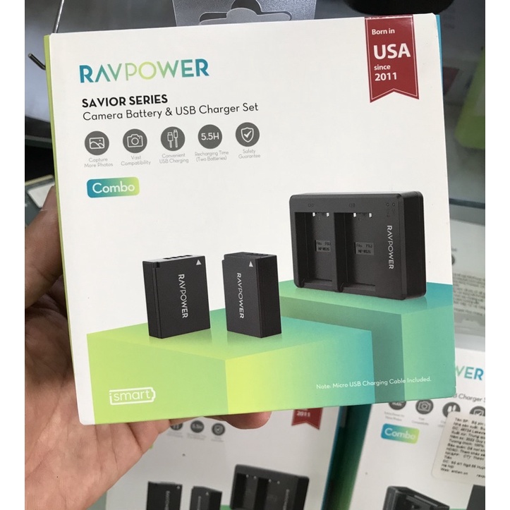 Pin và sạc Fujifilm NP-W126, W126s hãng RAVPOWER RP-BC023