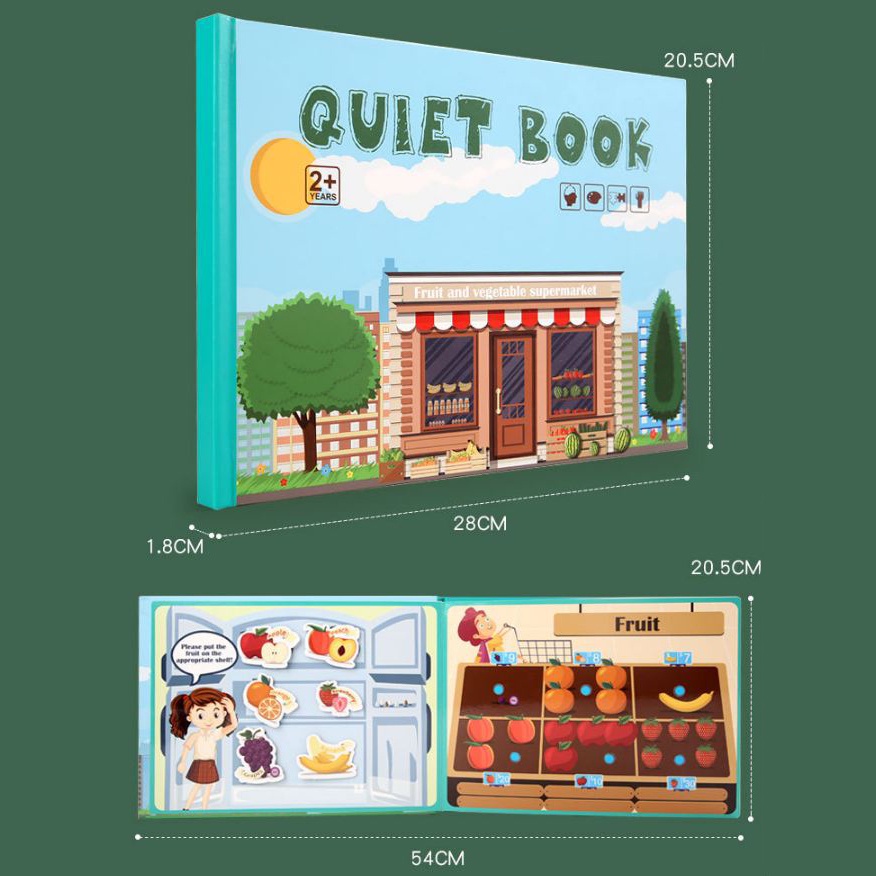 Sách dán hình cho bé QUIET BOOK nhiều chủ đề giúp bé THÔNG MINH - Đồ chơi giáo dục TƯ DUY cho bé - Học Liệu Montessori
