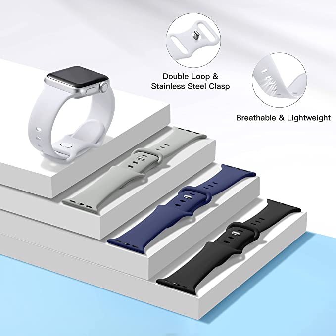 Dây Đeo Silicon Mềm Cho Đồng Hồ Apple iWatch Series 38mm 40mm 42mm 44mm 41mm 45mm