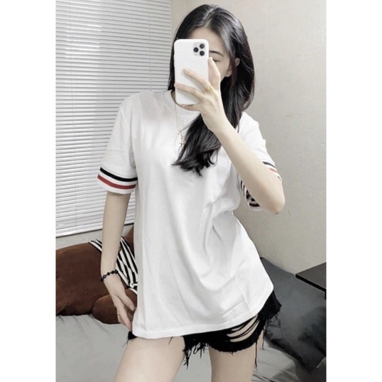 Áo Phông Thome Viền Tay Cho Nam Nữ, Áo thun form rộng hot trend 2022