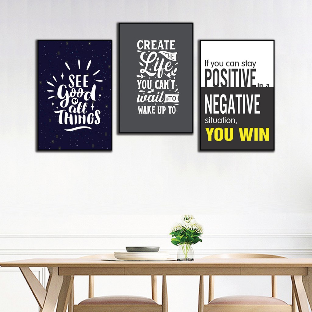 Tranh động lực giá rẻ, tranh slogan tiếng anh 20x30cm