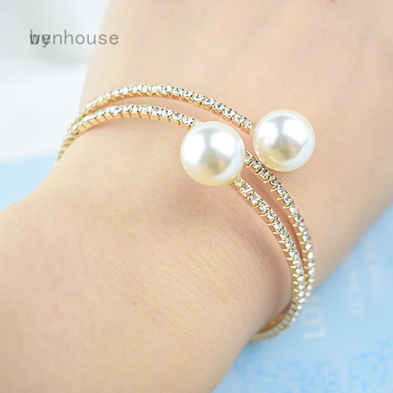 Vòng Tay Nhiều Lớp Đính Hạt Ngọc Trai Giả Xinh Xắn