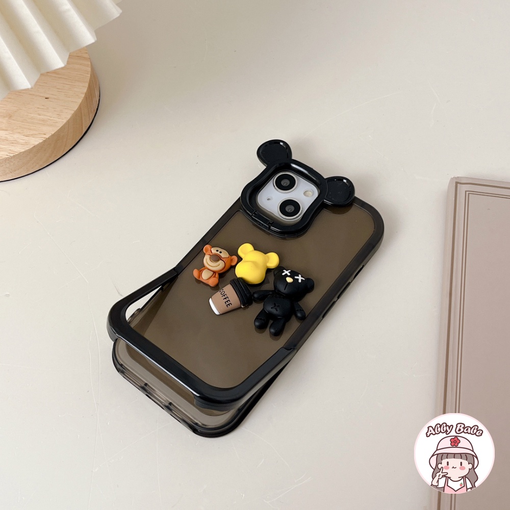 Ốp Điện Thoại TPU Mềm Mỏng Hình Tai Gấu Kaws 3D Cho Iphone 14 Pro Max 11 7Plus 13 12 11 Pro Max X XS 12 XR
