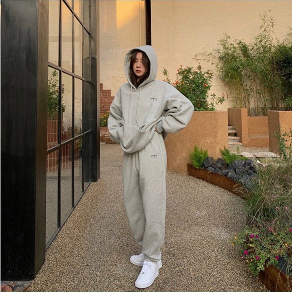 Set áo hoodie và quần, áo hoodie nữ form rộng có mũ Xinh xắn Chất thun dày dặn mặc bao ấm hàng cao cấp Tây Thi Shop | BigBuy360 - bigbuy360.vn