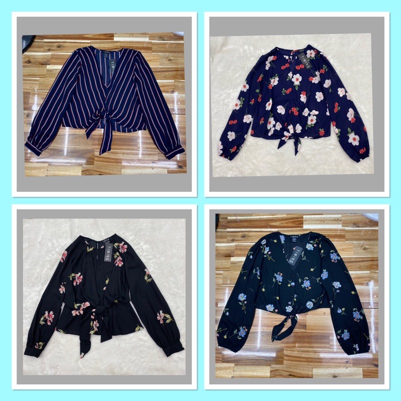 Áo kiểu hoa dài tay vnxk
