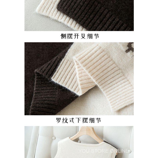 ❤Oyster★Áo Sweater dệt kim cổ chữ V phong cách thời trang hàn quốc | BigBuy360 - bigbuy360.vn