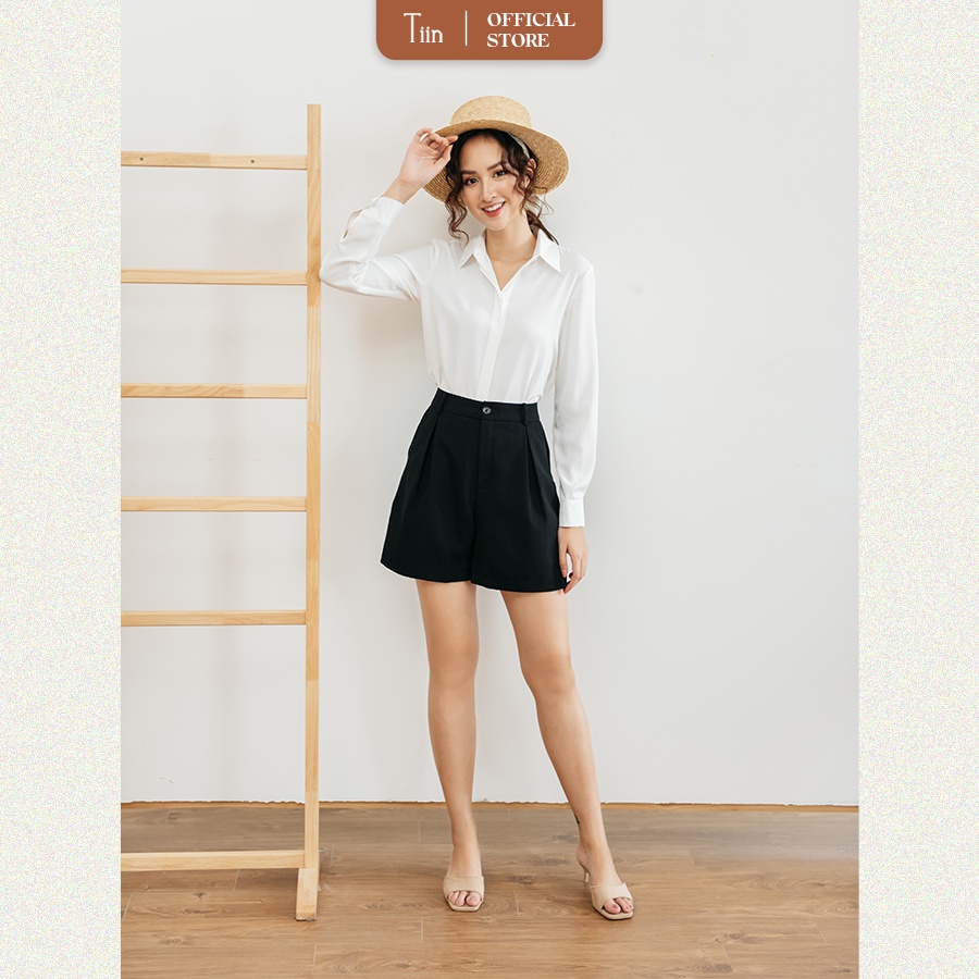 Áo sơ mi nữ cổ đức dài tay công sở Tiinstore giấu khuy áo chất cát hàn chống nhăn phong cách Hàn Q.uốc AHD241 | BigBuy360 - bigbuy360.vn