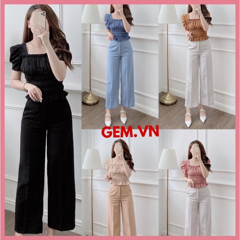 [SỈ &amp; LẺ] Áo thun nữ G247 co giãn tay bồng nữ tính CÓ BIGSIZE 70KG hàng thiết kế đẹp thời trang, có bán cả set GEM.VN