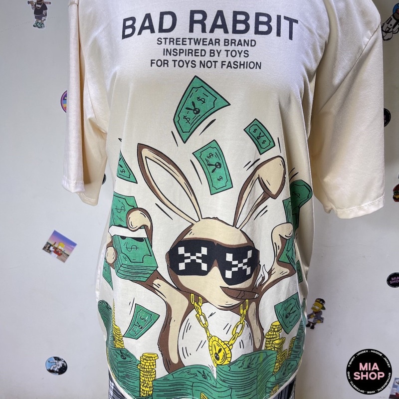 Áo thun tay lỡ MIA, Áo phông nữ form rộng dáng Unisex/Ulzzang mặc lẻ cặp nhóm hình RABIT