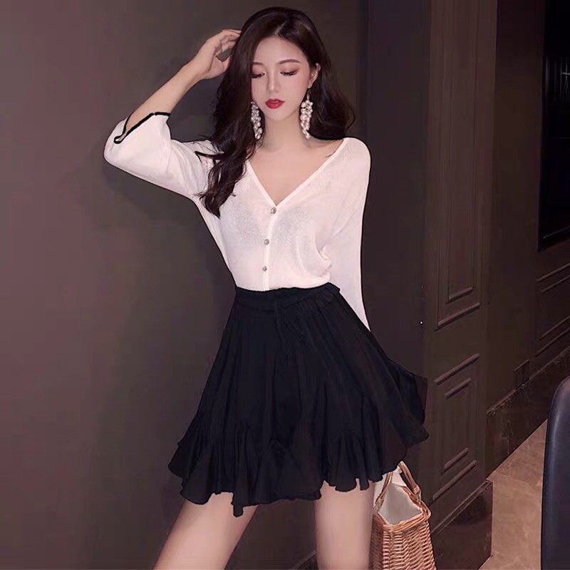 Chân váy ly bèo chữ A theo phong cách Uzang Hàn Quốc Mi Clothing | BigBuy360 - bigbuy360.vn