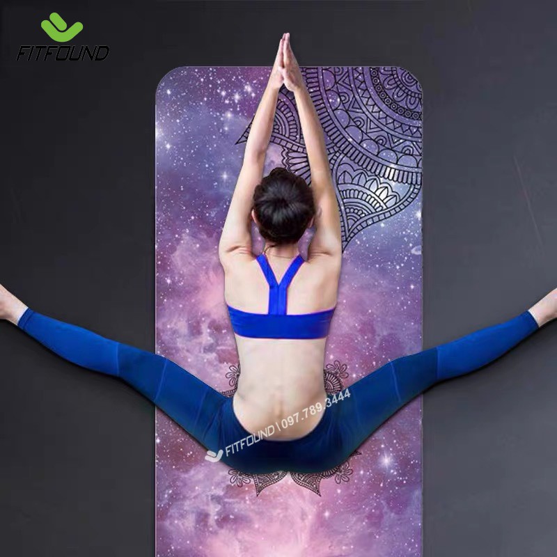 Thảm Tập Gym Yoga Pilates Cao su PU Chống Trơn Trượt Tuyệt Đối In Hoa