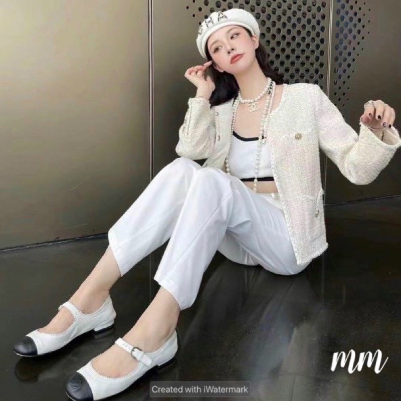 Giày búp bê cn đế bệt khoá ngang spsl fullbox bill túi giấy