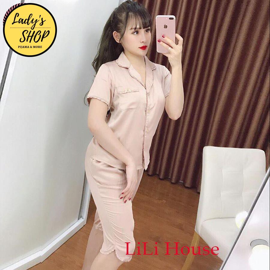 [Mã 44FASHIONSALE1 giảm 10K đơn 50K] Đồ bộ pijama lụa pijama lửng viền bèo