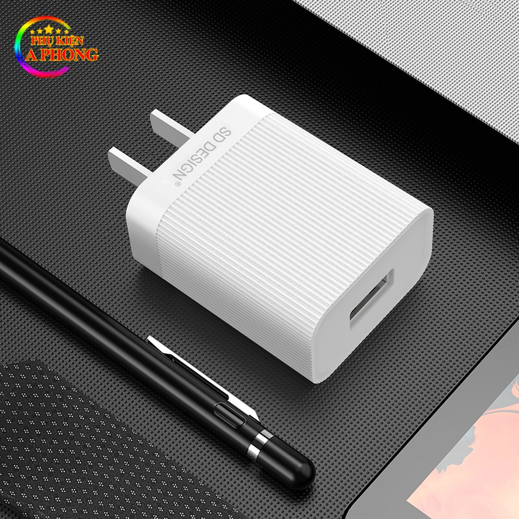 Củ sạc SD Design B03 Chính hãng cao cấp hỗ trợ sạc nhanh cho điện thoại iPhone samsung iPad airpod tai nghe, Bh 12 Tháng