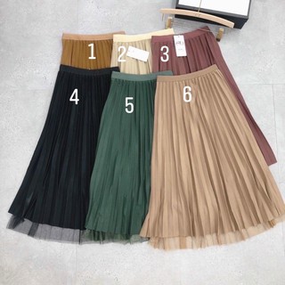 Chân váy dập ly xếp ly 2 lớp mặc được 2 kiểu