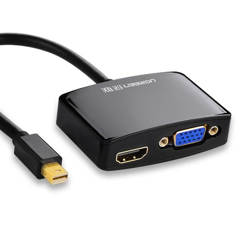 Cáp Chuyển Mini Displayport To HDMI Và VGA UGREEN 10439 - Thunderbolt To HDMI + VGA Hàng Chính Hãng