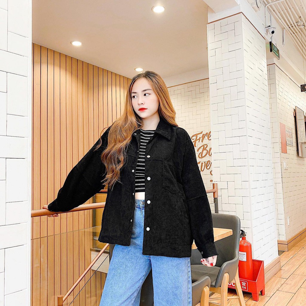 [Mã WASKT304 giảm 15% tối đa 30K đơn 99K] Áo khoác nhung nút bấm | BigBuy360 - bigbuy360.vn