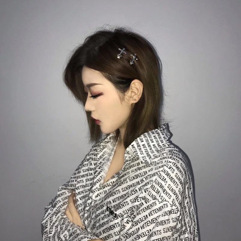 Kẹp Tóc Đan Chéo Phong Cách Gothic Punk Sáng Tạo Cho Dịp Halloween