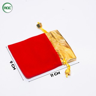 COMBO 50 túi rút nhung size 8x10 cm may mắn màu đỏ loại mịn đẹp